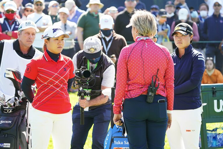 2021年全米女子オープン、笹生優花と畑岡奈紗のプレーオフ　©︎Shizuka Minami