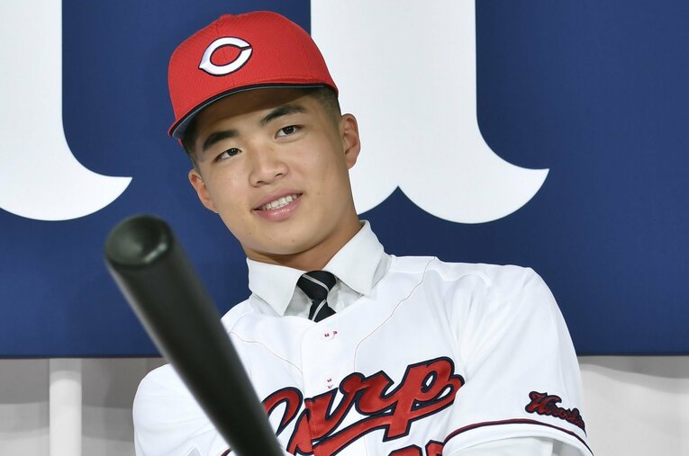 プロ2年目を迎えた広島の内田湘大。1年目は本塁打0、打率も1割台と苦戦も“未来の大砲”にかかる期待は大きい ／ photograph by KYODO