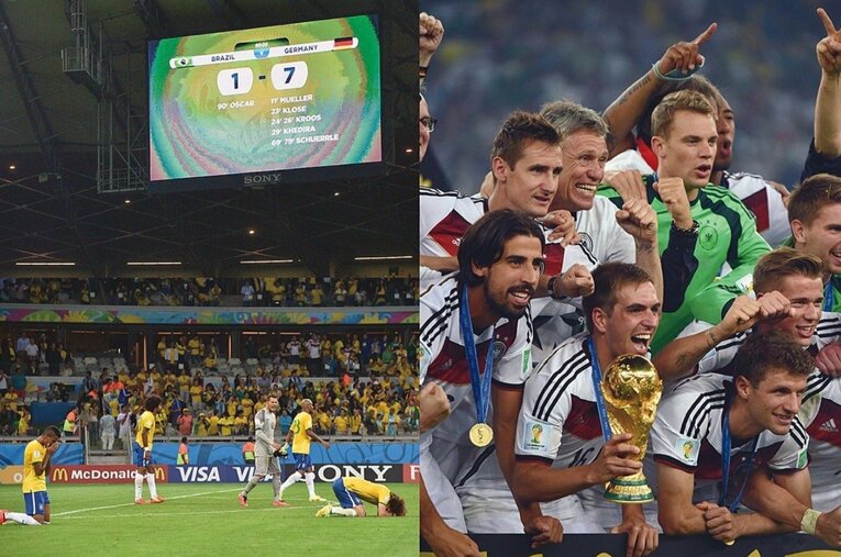 2014年W杯の準決勝で開催国のブラジルを7-1の大差で下したドイツが4度目のW杯制覇を遂げた ／ photograph by Etsuo Hara & Takuya Sugiyama/JMPA