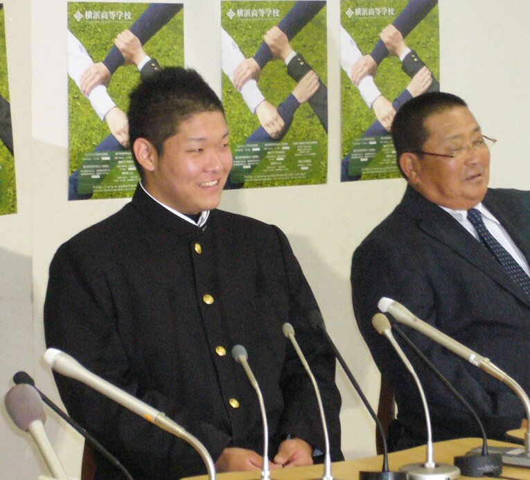 2009年ドラフトで横浜に1位指名された筒香嘉智内野手。平田氏は当時部のコーチを務めていた　©JIJI PRESS
