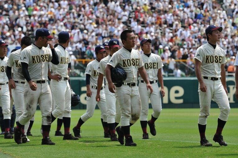 2012年夏の甲子園。決勝戦で大阪桐蔭高に敗れた直後　©BUNGEISHUNJU