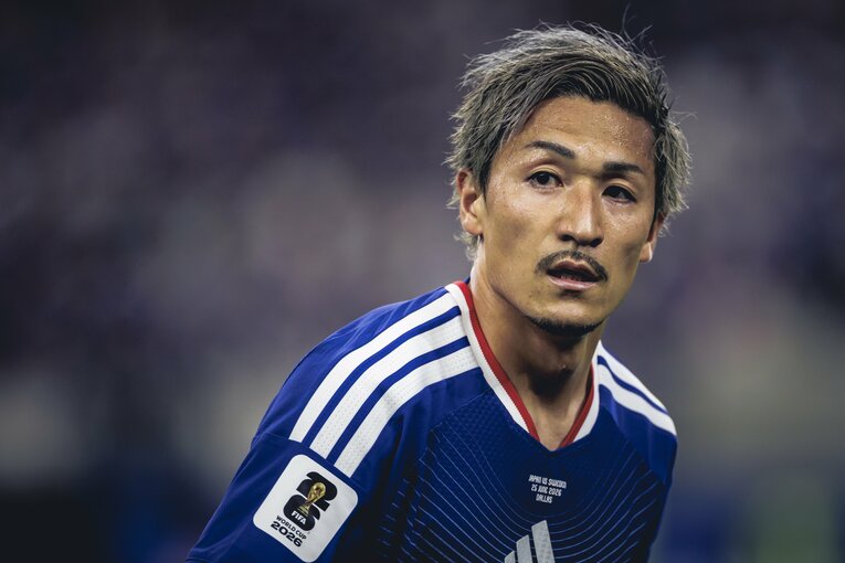 W杯では日本代表の一員として前線から献身的なプレスを見せた前田　©Kiichi Matsumoto/JMPA