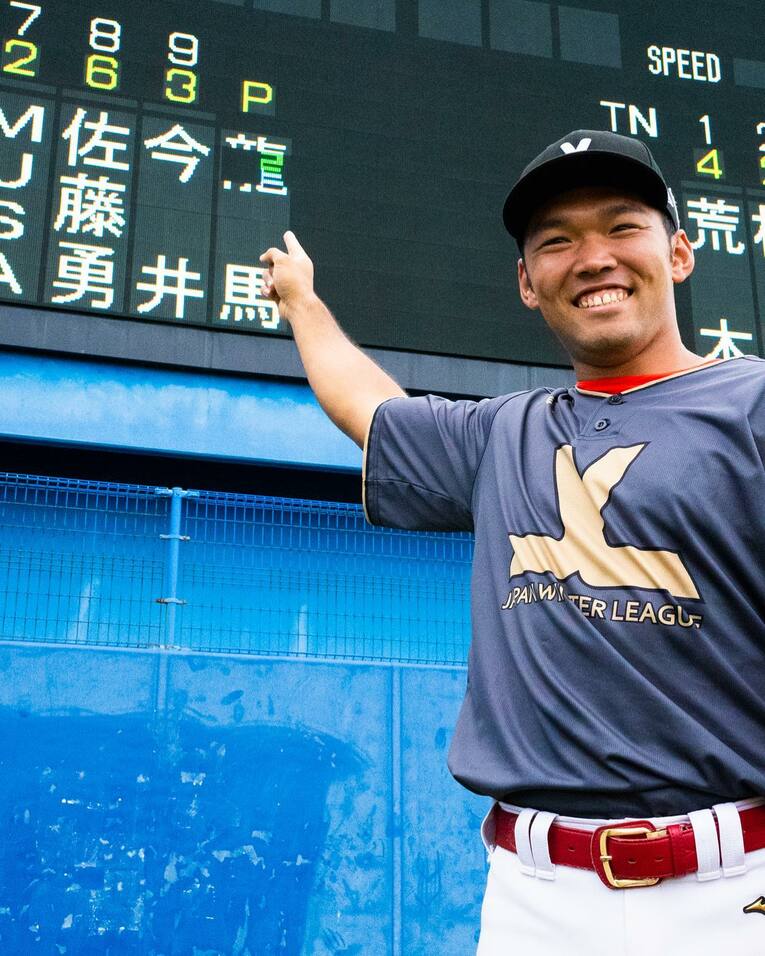 “電光掲示板破壊弾”を放った今井　※ジャパンウィンターリーグ提供