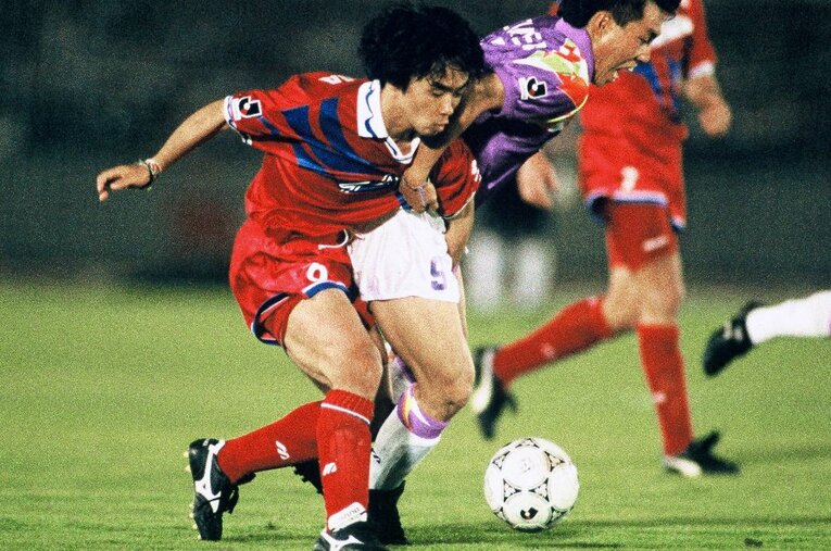 1993年の本田泰人。鹿島アントラーズのキャプテンとして、ジーコの精神を継承した ／ photograph by Kazuaki Nishiyama