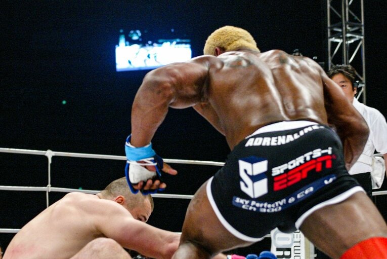 ダウンするミルコ　©Susumu Nagao