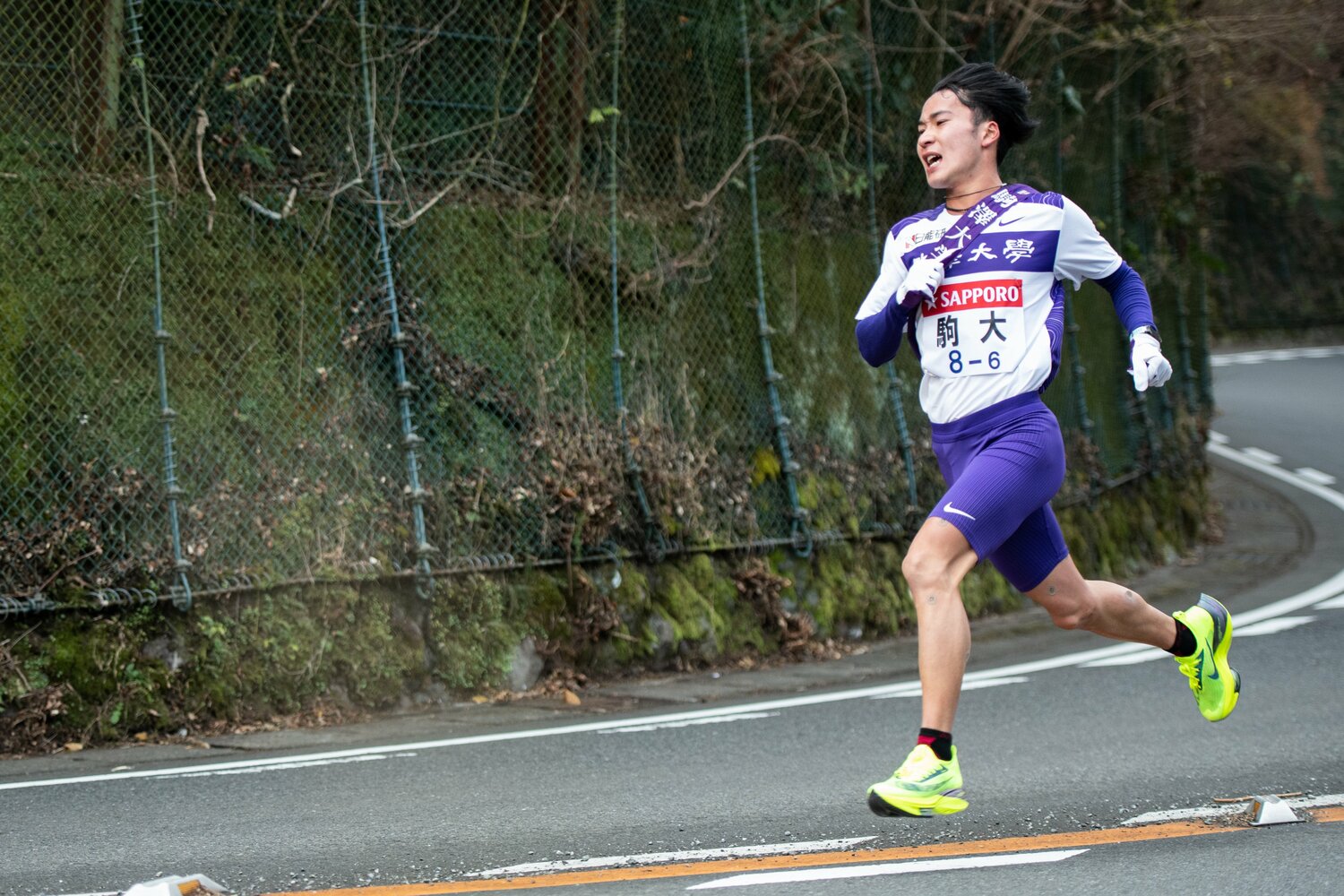 2021年箱根駅伝6区、懸命に走る花崎　©Nanae Suzuki