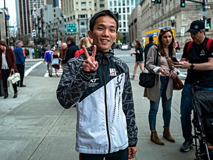 男子マラソン3強の1人、井上大仁。ボストンの教訓は「コース研究」。＜Number Web＞ photograph by EKIDEN News