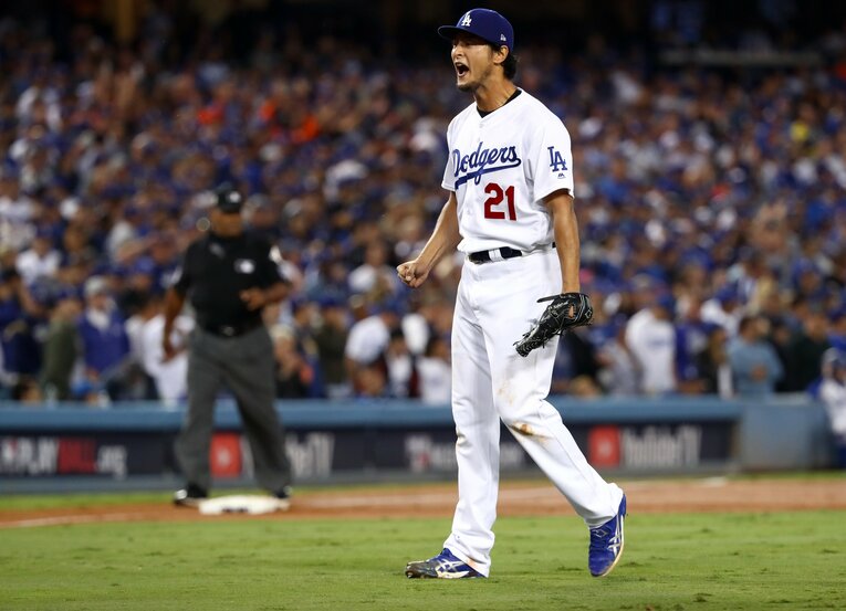 FA権取得直前にトレードでドジャースへ加入したダルビッシュ有　©Getty Images