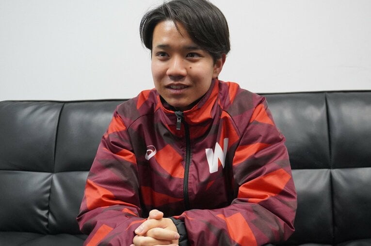 早大での4年間を振り返ってくれた菅野。早大には実は一般入試での入学だった　©NumberWeb