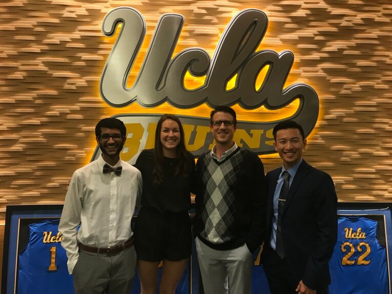 UCLA時代は女子バスケや男子バレーを担当した（写真=本人提供）