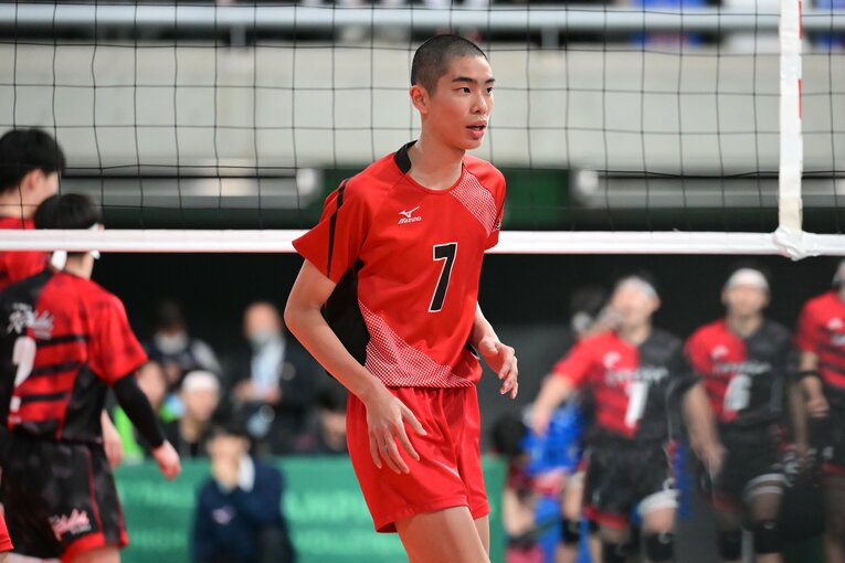 川内商工・田中洸（2026年1月春高バレー）©︎AFLO SPORT