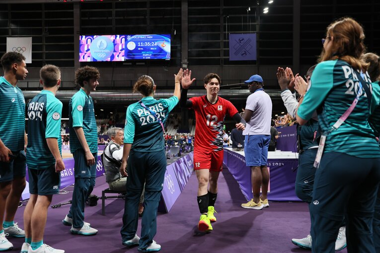 高橋藍（パリ五輪 ドイツ戦）©︎Kaoru Watanabe/JMPA