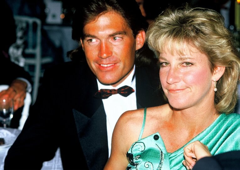 1987年、全仏オープンのディナーでのクリス・エバート　©Makoto Kemmisaki