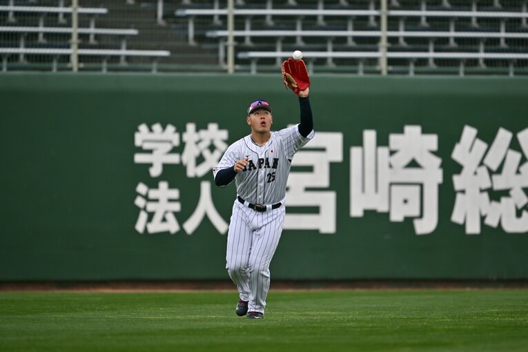 宮崎キャンプでは外野守備の練習も　©︎Hideki Sugiyama