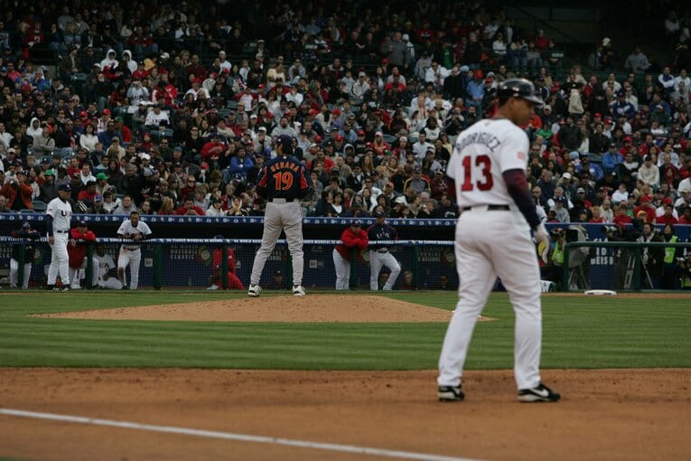 2006年WBC第2ラウンド、日本対アメリカ戦。ランナーはアレックス・ロドリゲス　©Naoya Sanuki