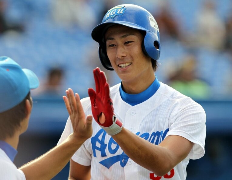 青学大時代の杉本裕太郎②。その後JR西日本を経て、2015年ドラフト10位でオリックス入団　©Sankei Shimbun