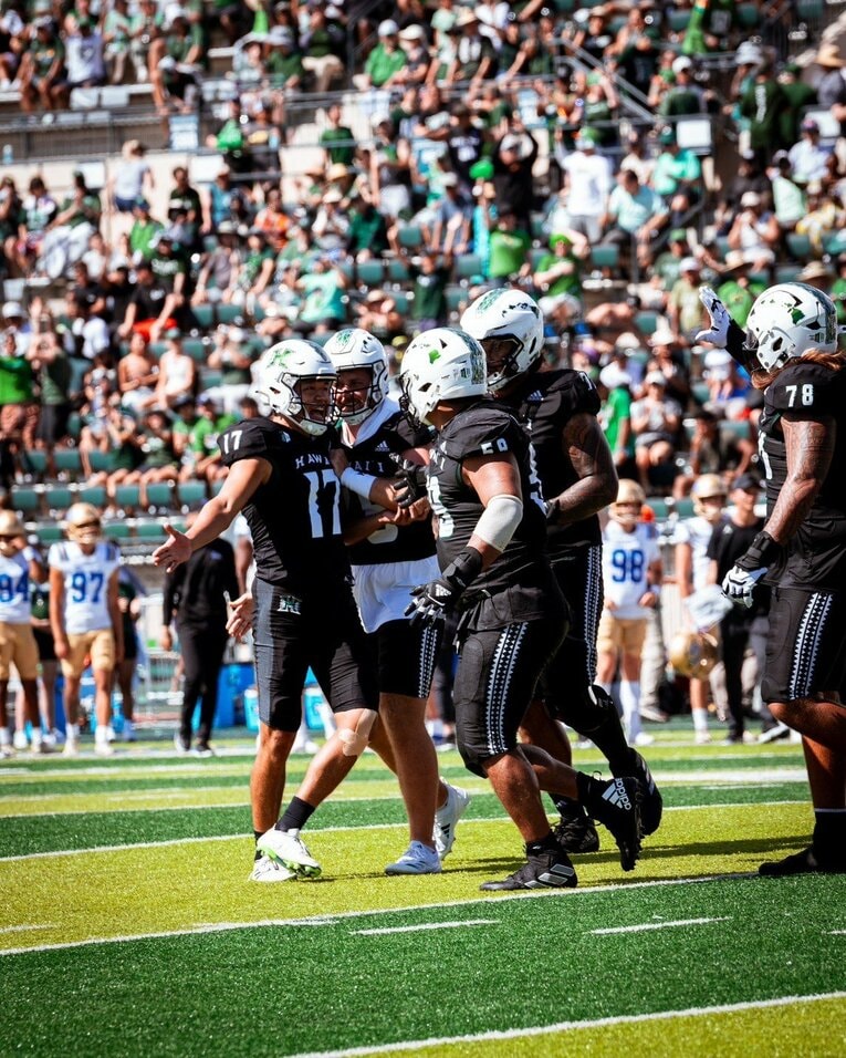 編入2年目からはハワイ大チームの正キッカーとして活躍している松澤／本人提供