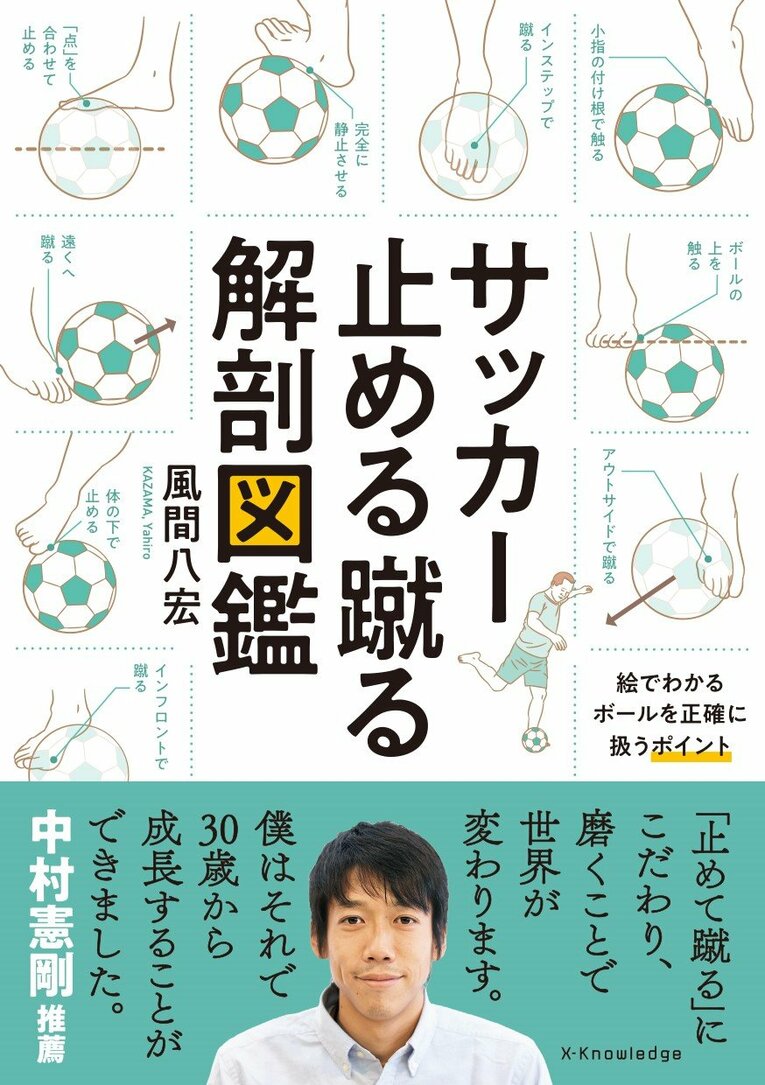 『サッカー止める蹴る解剖図鑑』（エクスナレッジ）※書影をクリックするとAmazonのサイトにジャンプします