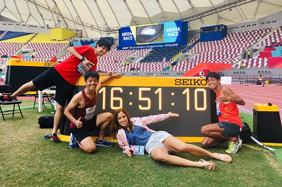 世界陸上のメディアレースが面白い。人生を反省し、選手を尊敬する800m。<Number Web> photograph by Ayako Oikawa