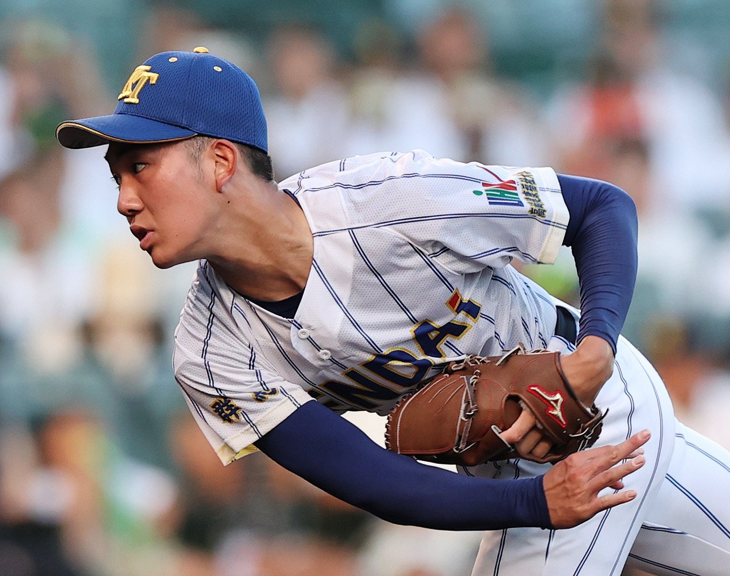 今大会のナンバーワン投手の呼び声も高い健大高崎エースの石垣。この日はコンディション不良もあり登板せず　©JIJI PRESS