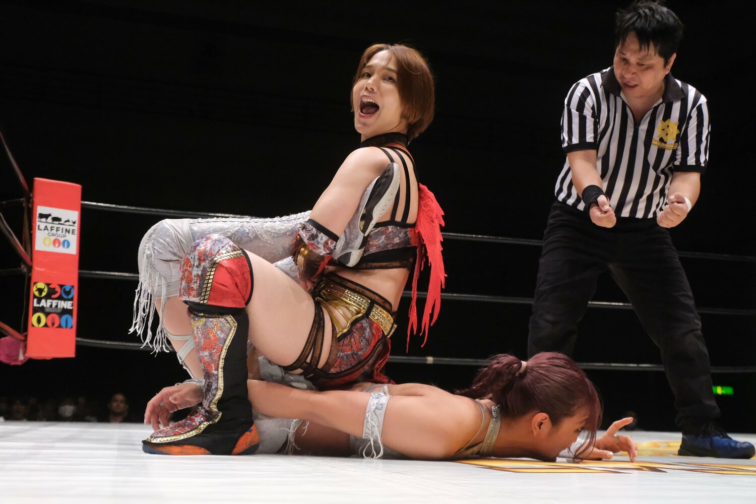 ともにアクトレスガールズからマリーゴールドへ参戦した後藤智香との試合