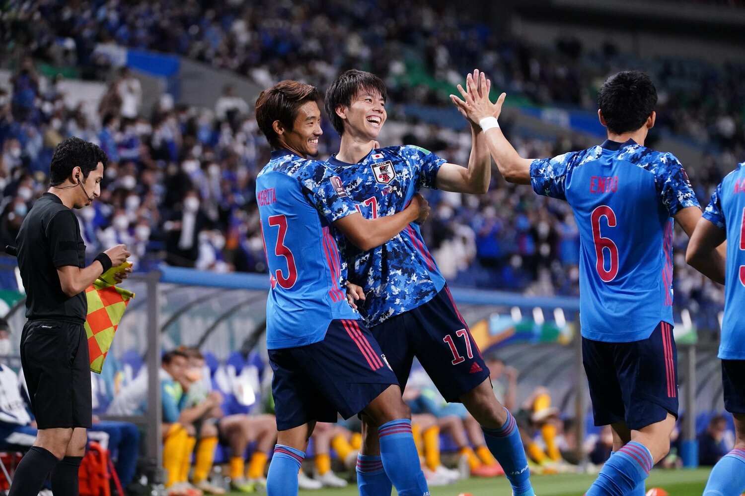 守田英正と田中碧はオーストラリア戦勝利の立役者となった　©JMPA