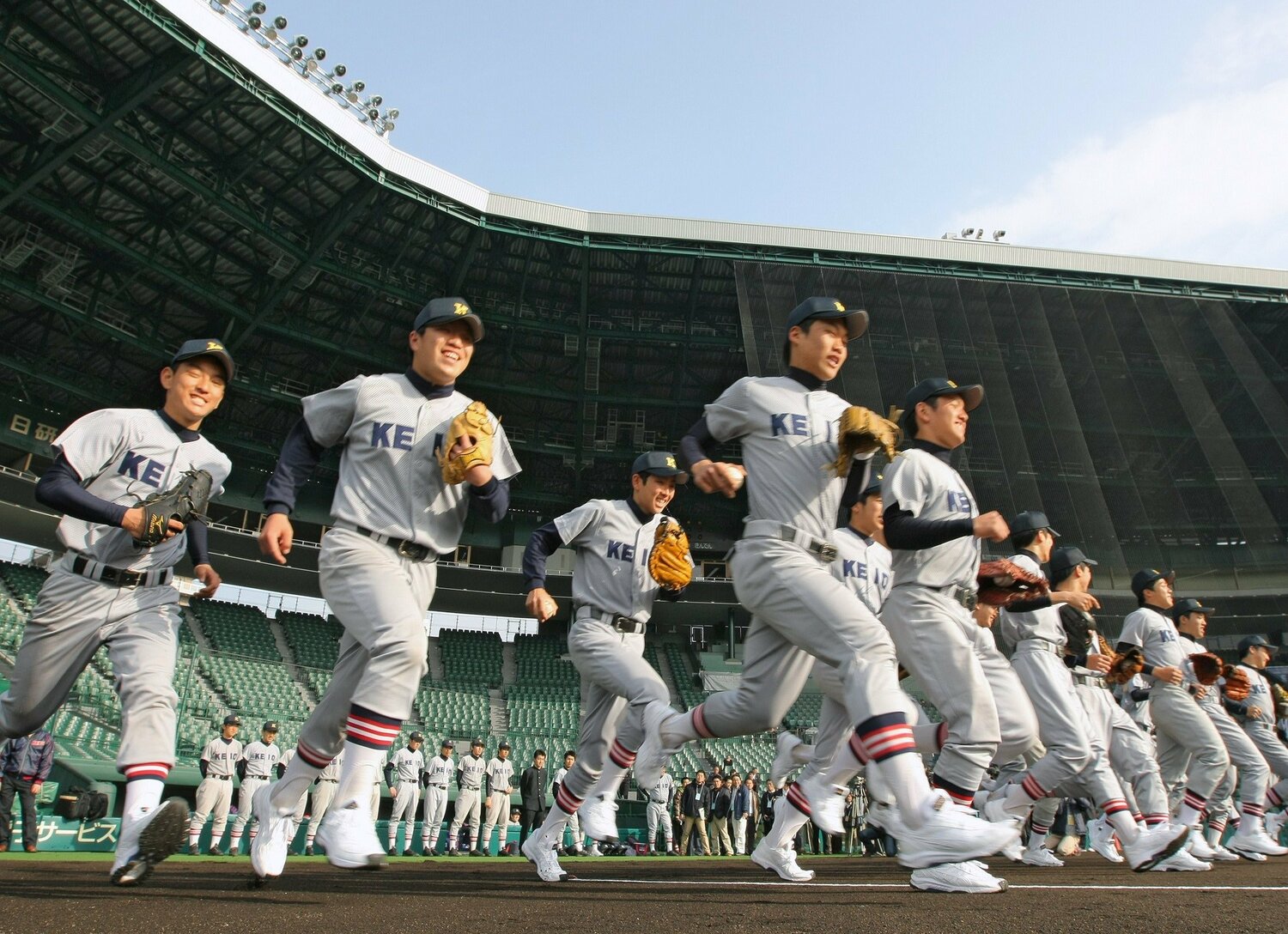 2009年センバツの甲子園練習　©JIJI PRESS