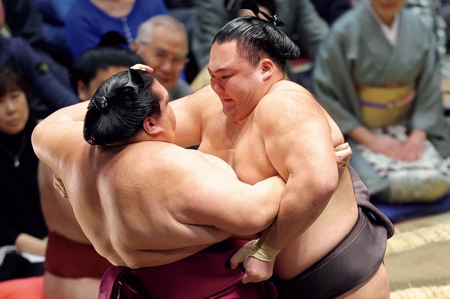 朝乃山「初場所で再々入幕の勝負師　星ひとつ二桁に届かず雪辱誓う」＜Number Web＞ photograph by JIJI PRESS