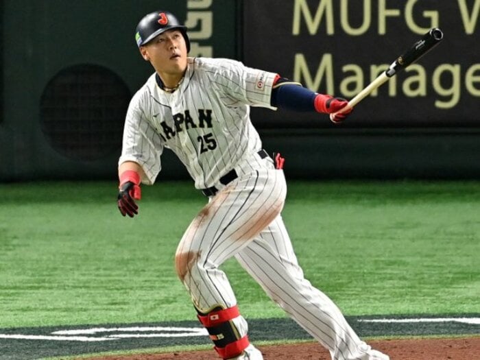岡本和真「最高です」ツンデレ6連発に3ラン5打点の大爆発は、なぜ起きた?「大谷さんには”ナイスプレー!”と言っていただきました」<Number Web> photograph by Getty Images