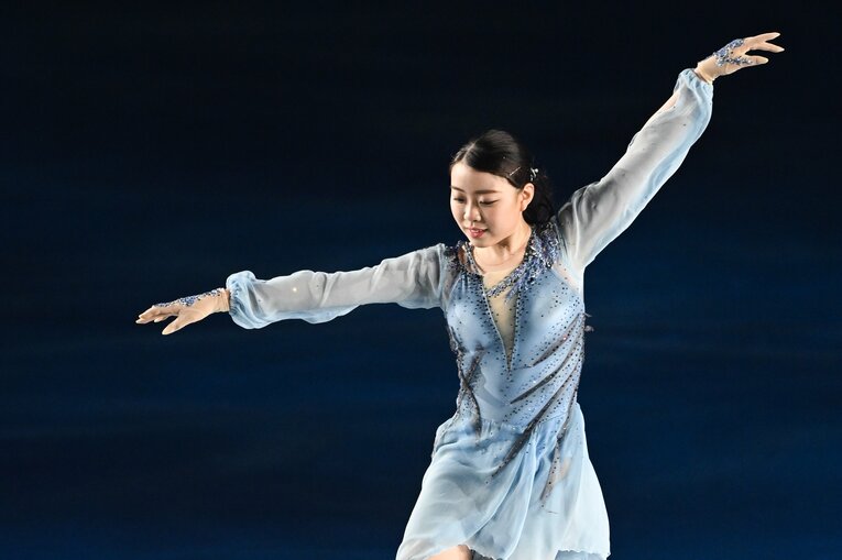 今年4月上旬、スターズ・オン・アイス大坂公演で演技を披露する紀平　©Asami Enomoto