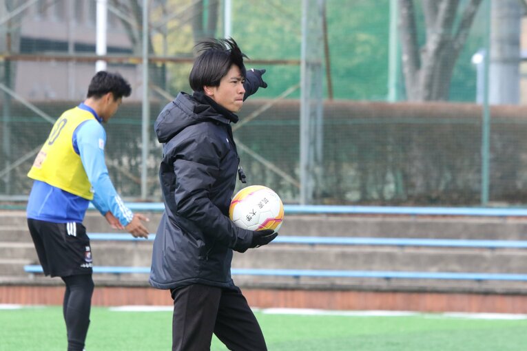 筑波大蹴球部のヘッドコーチに就任した戸田伊吹（4年）©︎Takahito Ando