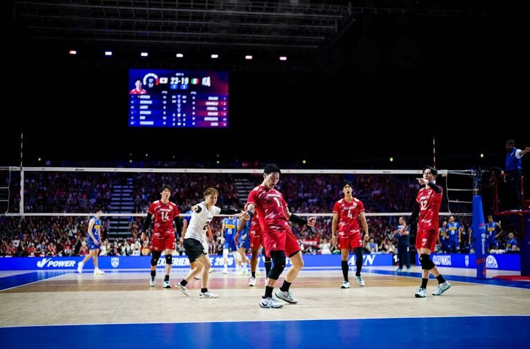 西田有志（VNLイタリア戦）©Volleyball World