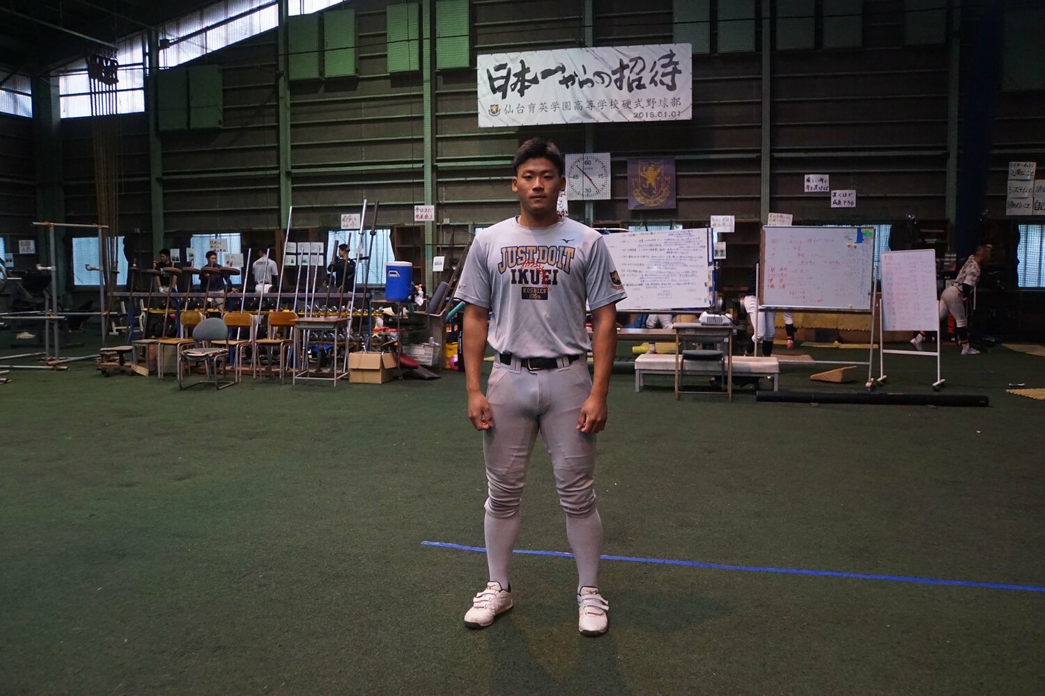 ドラフト前に話を聞いた高田庵冬(183cm、90kg)。4球団から調査書が届いていた ©Kei Nakamura