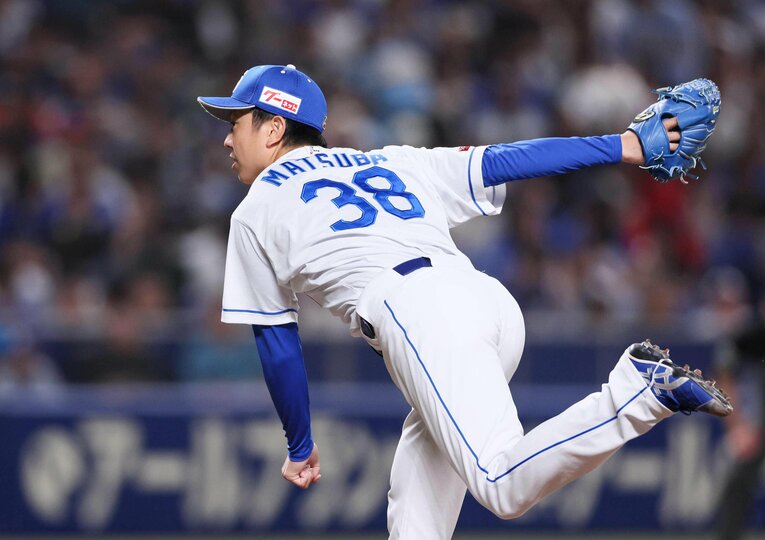 ここまで今季の中日の勝ち頭である松葉　©JIJI PRESS