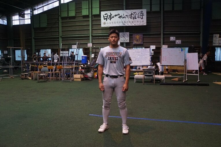 ドラフト前に話を聞いた高田庵冬（183cm、90kg）。4球団から調査書が届いていた　©Kei Nakamura