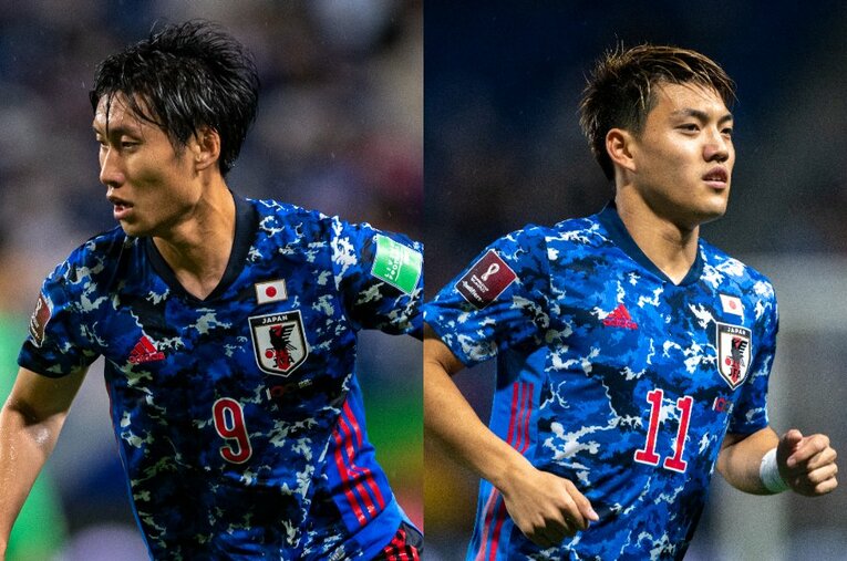 所属クラブで結果を残し、日本代表に復帰した鎌田大地と堂安律。「4－3－3」が定着する中で、それぞれどのような起用法が考えられるのか ／ photograph by Takuya Sugiyama/JMPA