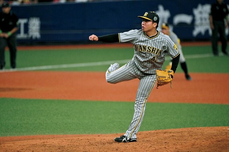 今季10勝をあげリーグMVP＆新人王を獲得した村上頌樹　©︎Hideki Sugiyama