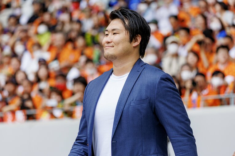 ラグビー日本代表応援サポーターに就任した真壁伸弥　©︎Kiichi Matsumoto