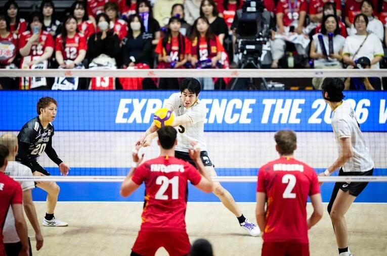 甲斐優斗（VNLベルギー戦）©Volleyball World