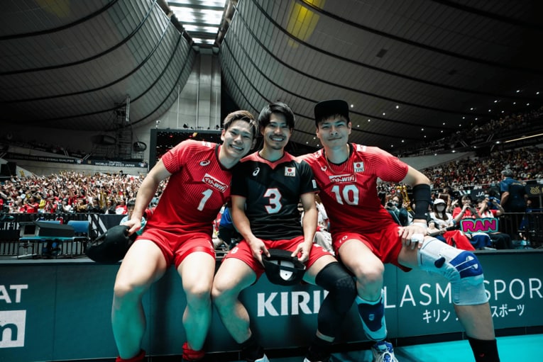 西田有志、関田誠大、高橋健太郎　©︎FIVB