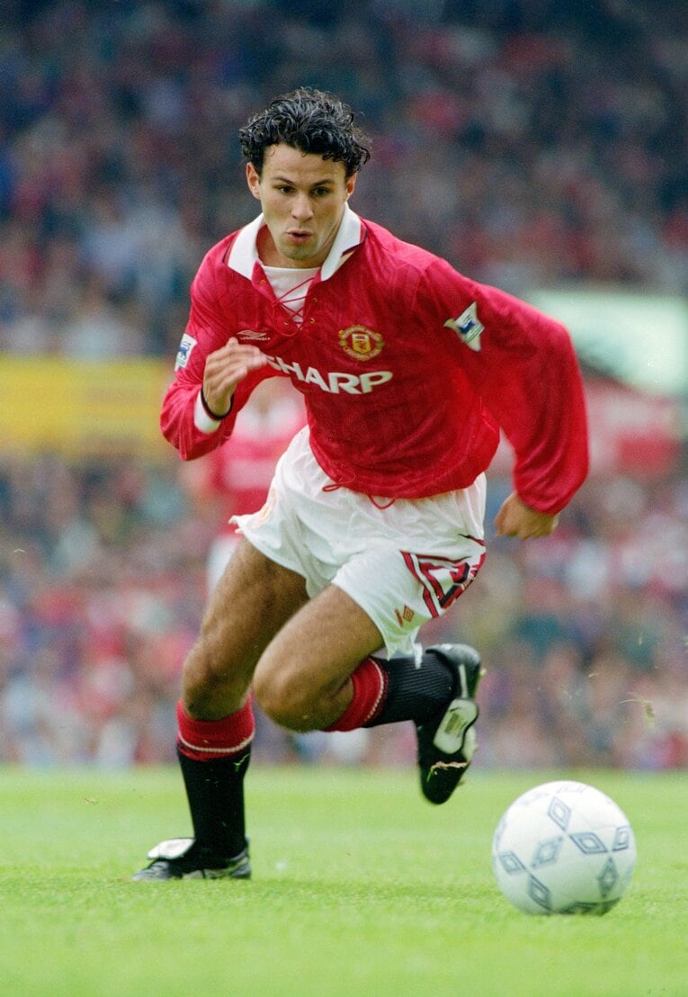 91年マンUでトップデビューしたライアン・ギグス（写真は92年）　©Getty Images