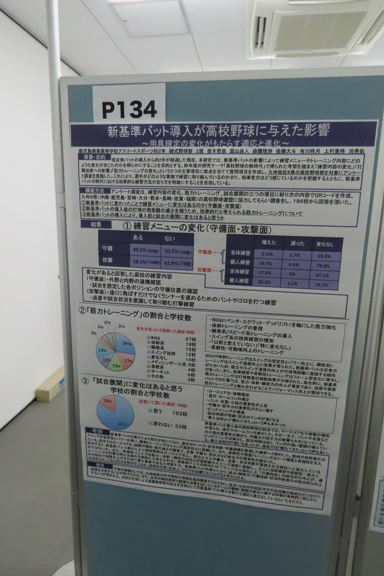 日本野球学会での鹿児島商の発表©Kou Hiroo