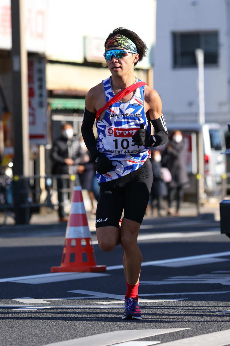 今年のニューイヤー駅伝で7区を走った三上嵩斗（SGH）。区間2位でチームを7位入賞へ導いた　©AFLO
