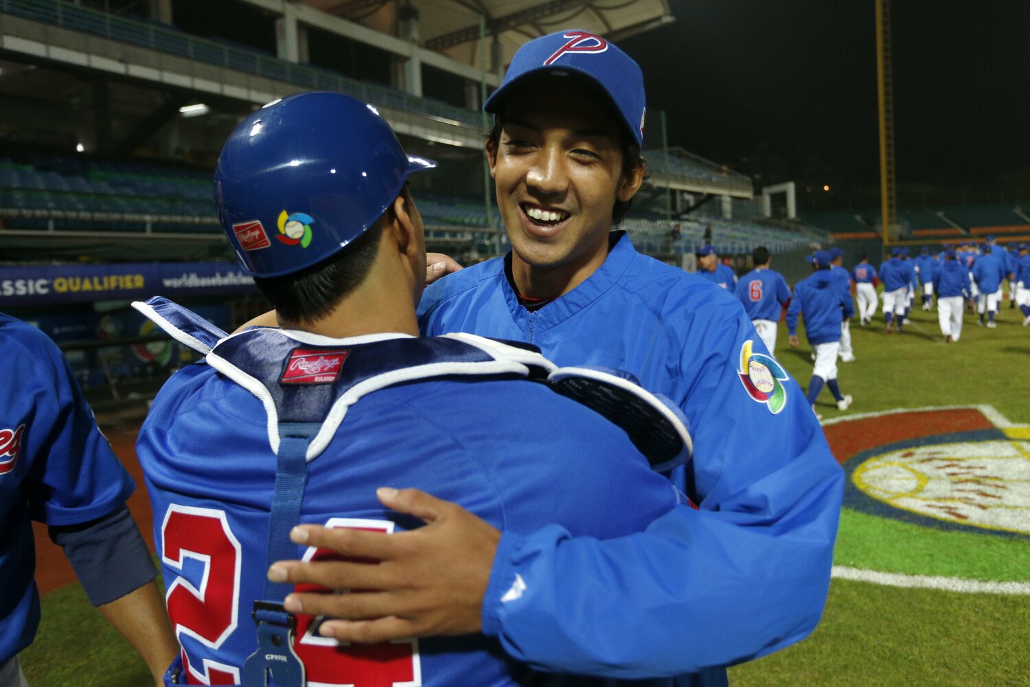 2012年11月、WBC予選ラウンドのフィリピン代表。台湾戦で先発した小川さん　©Getty Images