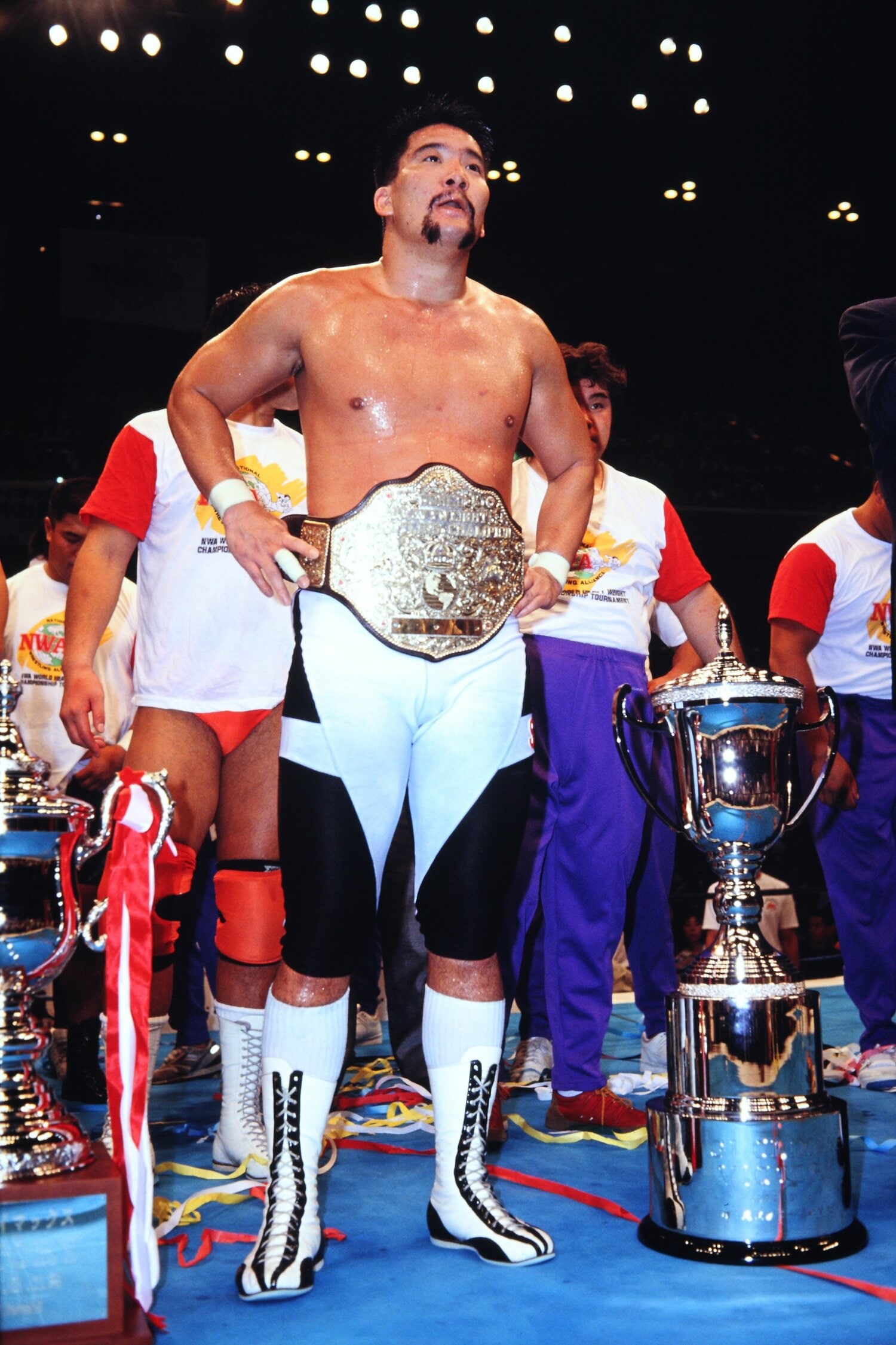 第2回G1クライマックスで連覇を果たし、NWA世界ヘビー級王者となった蝶野　©AFLO