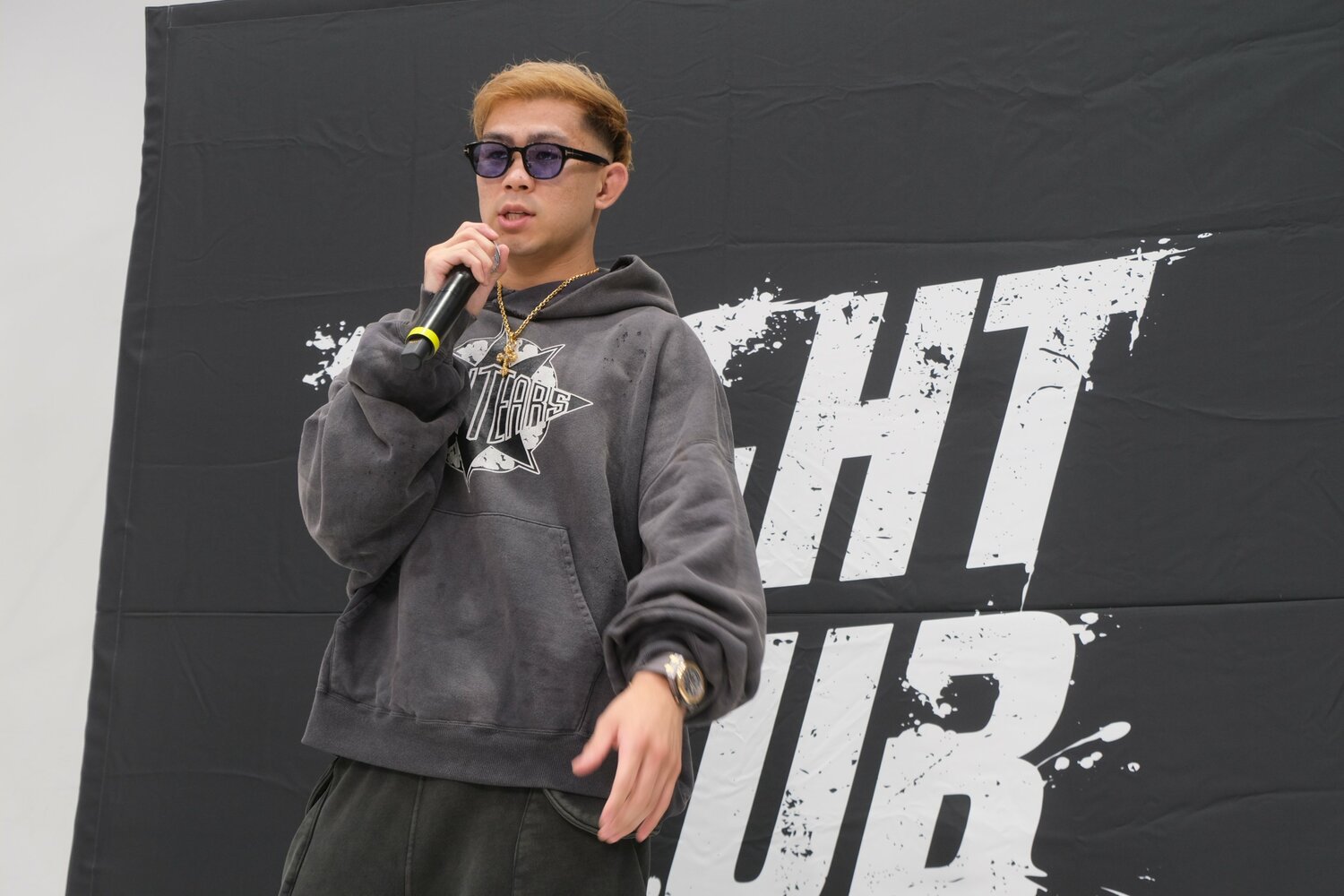 木村“フィリップ”ミノルの逮捕により、自身の試合がなくなったYA-MAN（前日計量にて）　©Norihiro Hashimoto