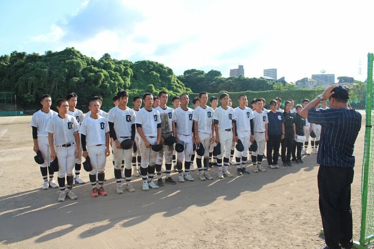 昨秋から長髪を解禁した小倉高校　©Katsuharu Uchida