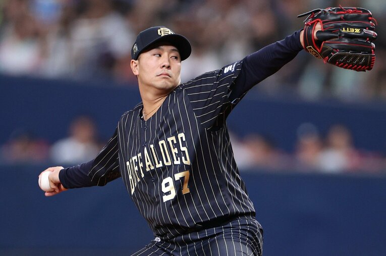 シーズン通して50試合に登板し、防御率0.79という驚異的な成績を残したオリックス6位指名の古田島成龍　©JIJI PRESS