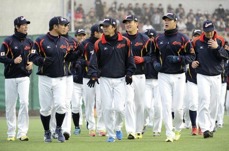 2013年のWBCではロースターよりも多い人数で直前合宿を行った　©KYODO