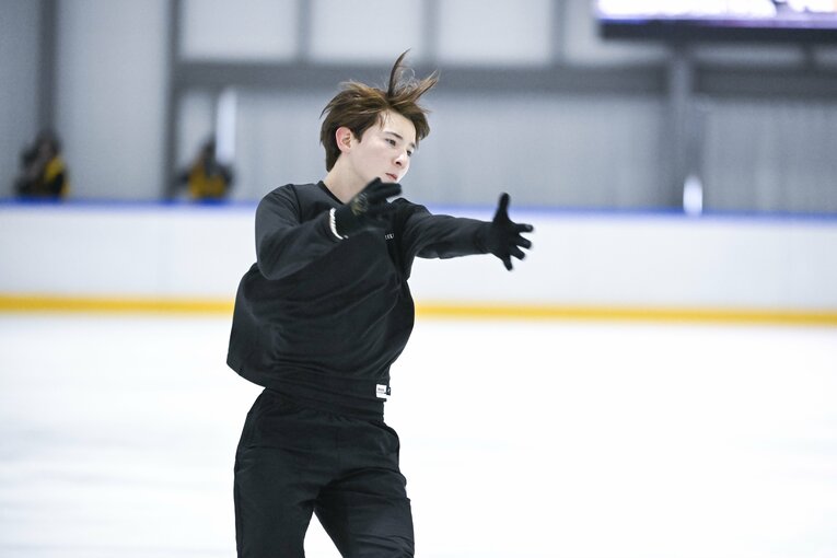 今季よりシニアに参戦するフィギュアジュニア世界王者の中田璃士（17歳）。関西アイスアリーナでの全日本強化合宿にて